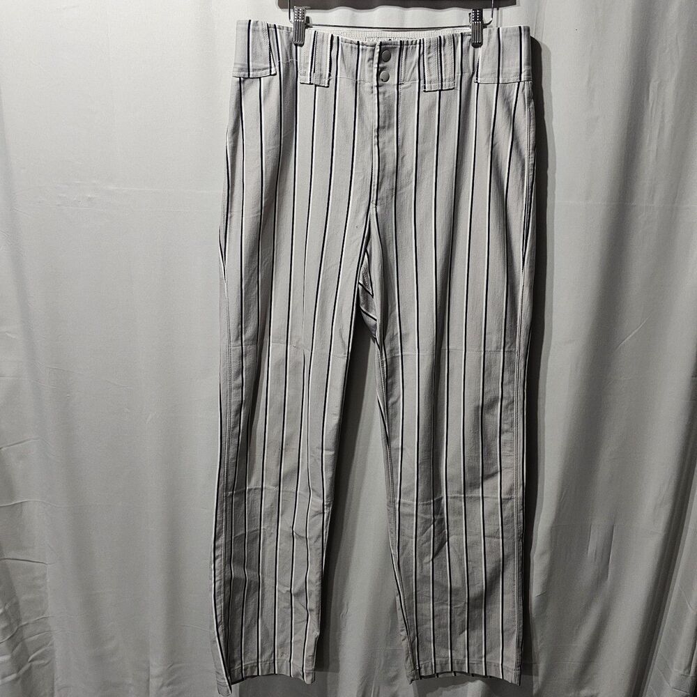 Vtg Boombah Ultimate Baseball Softball Pants White W/Blue Stripes 36 Waist